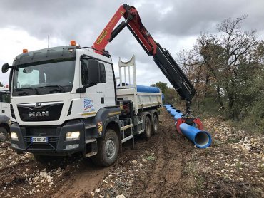 chantier canalisation Ollieres